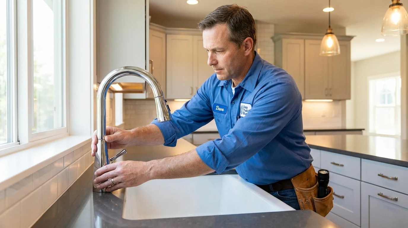 Kitchen faucet installation by Johns Plumbing LLC in Bartlett